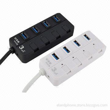 USB 3.0 4-ports hub, includes USB 3.0 cable